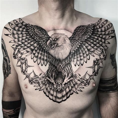 eagle tattoo chest one side